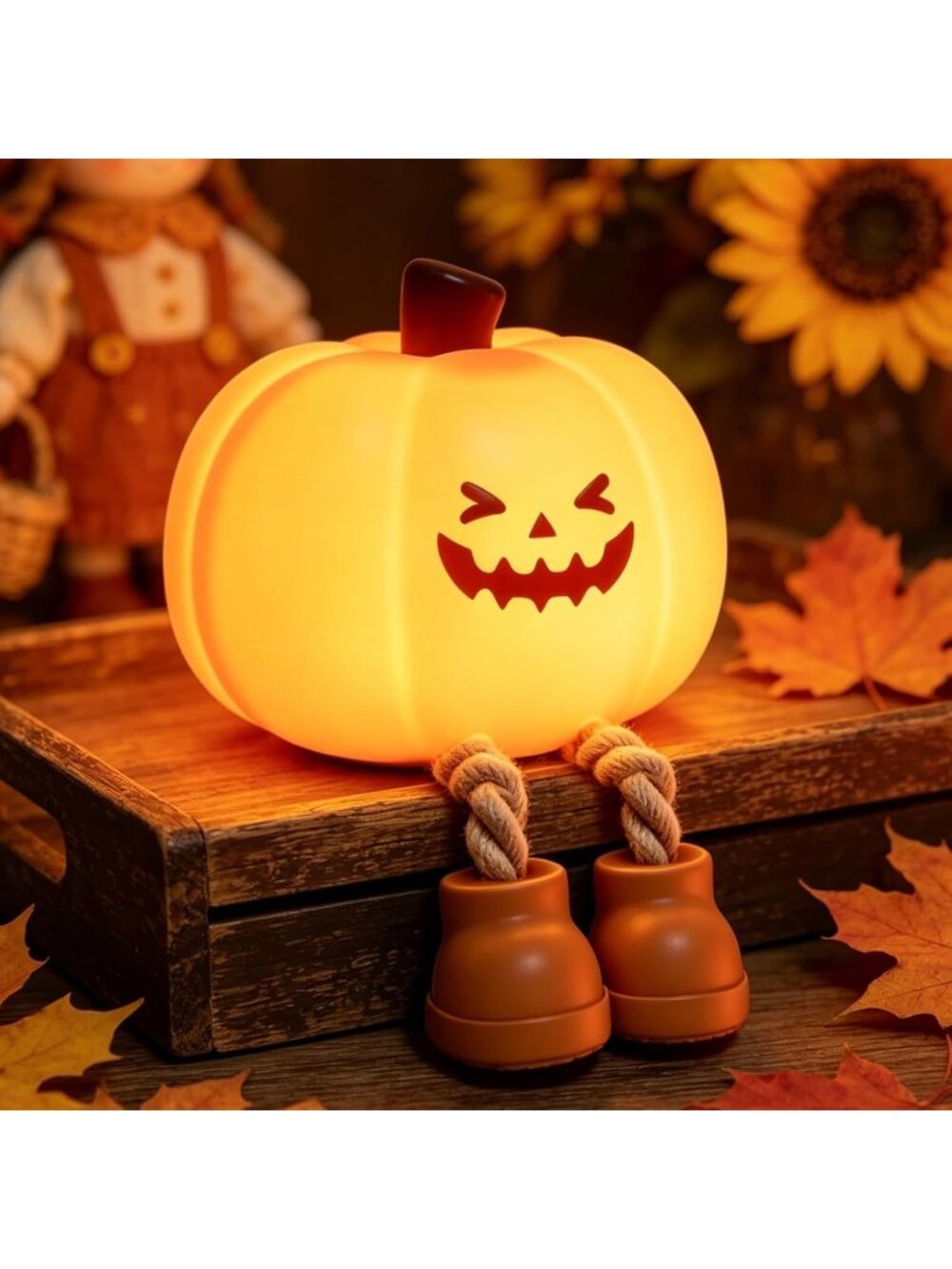 New Pumpkin Night Light Silicone 3-Level Dimmable Rechargeable Touch LED Lamp